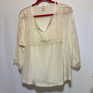 SUNDANCE NWOT SILK LACE BLOUSE WITH CAMI